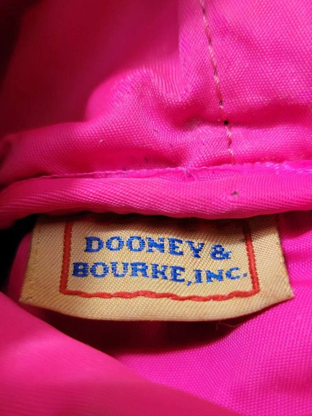 Dooney and Bourke Red Nylon Triple Zip Crossbody Bag Leather Trim Duck Logo